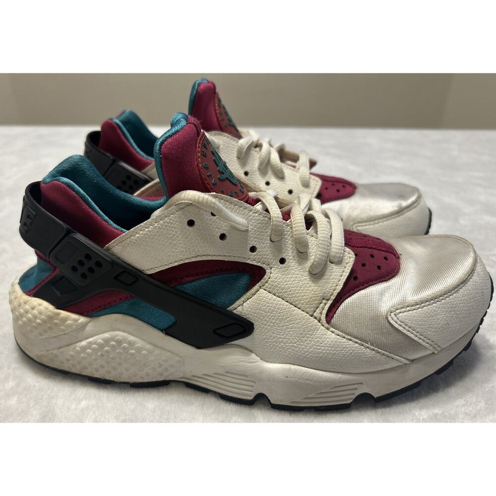 Nike Air Huarache Run Women's Size 9 White Emerald Running Shoes 634835-107